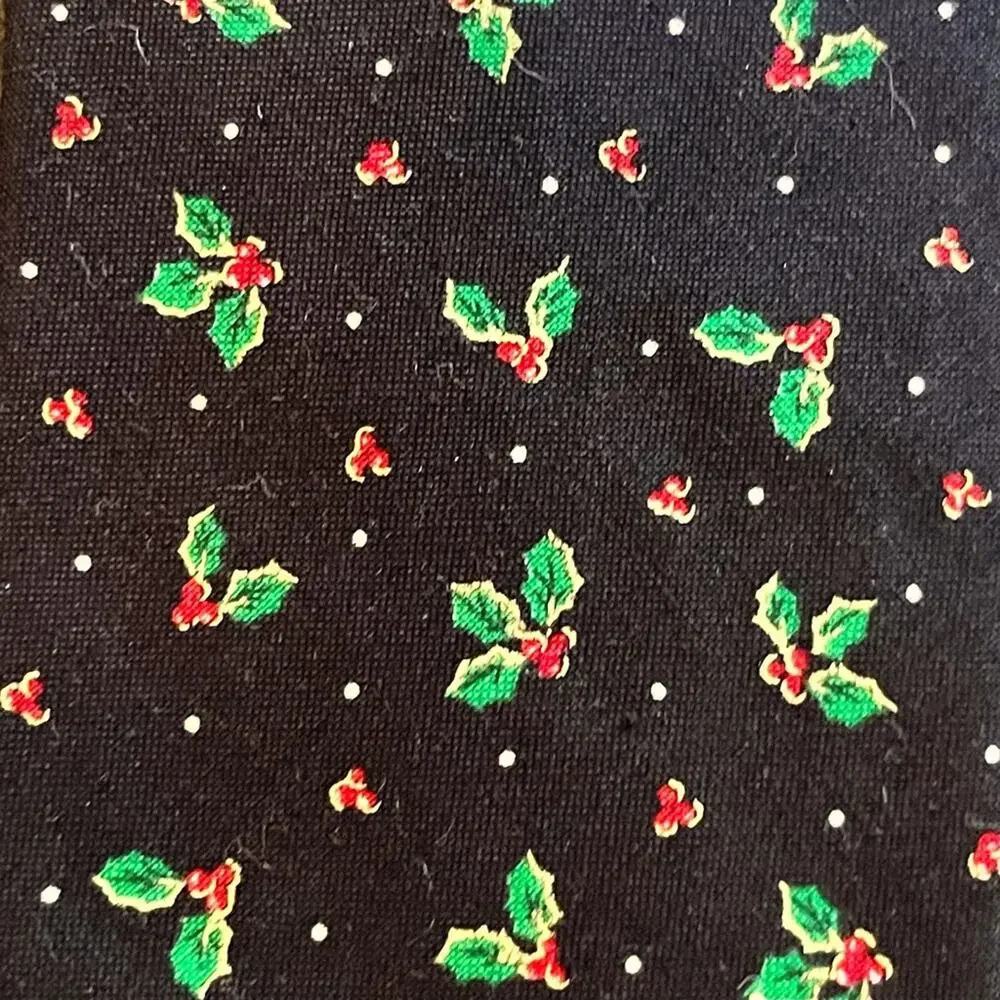 VERA BRADLEY Vintage Holly Print Christmas Tie USA | Holiday Cotton Tie